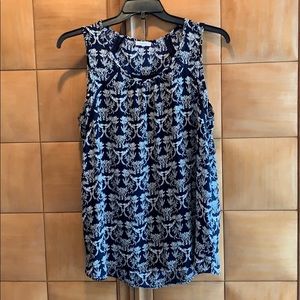 Navy and cream brief print Pleione tank